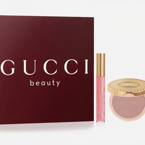 Gucci Other - Gucci Beauty Opal Pink Highlighter &Bertha Pink Lip Gloss 2pc Set,BNIB
